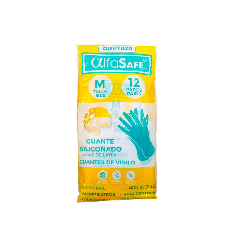Guante Silicona Vinilo Talla M 12 Pares