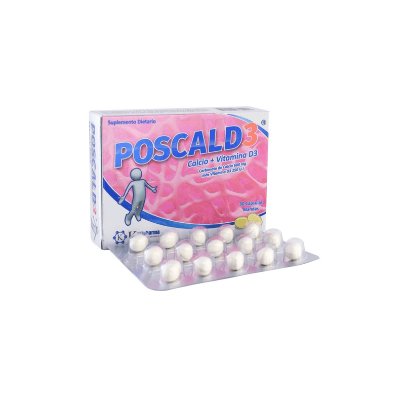 Poscald3 Calcio Y Vitamina Caja 30 Cápsulas