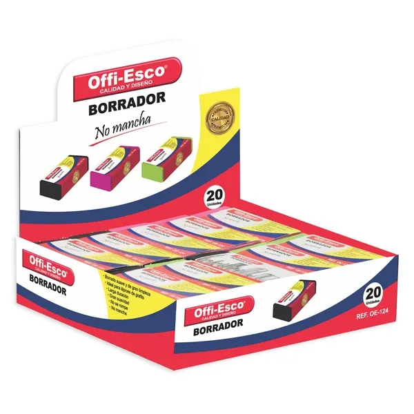 Borrador Offi Esco Goma Colores 20 Unidades