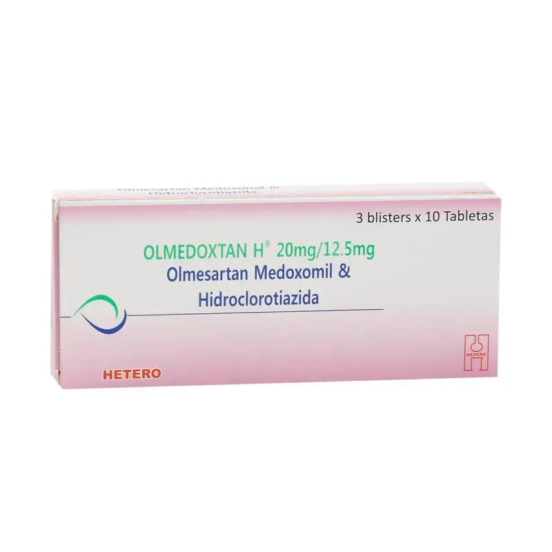 Olmedoxtan H 20mg + 12.5mg x 30 Tabletas Hetero