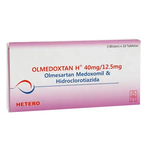 Olmedoxtan H 40 Mg + 12.5 Mg Caja 30 Tabletas