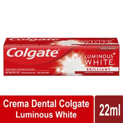 Crema Dental Blanqueadora Colgate Luminous White Tubo 22 Ml