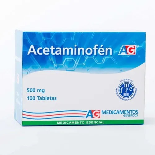 Acetaminofén 500 Mg Caja X 100 Tabletas American Generics
