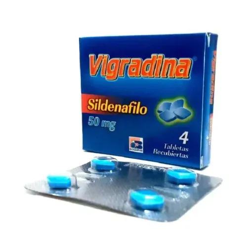 Vigradina Sildenafil 50 Mg Caja X 4 Tabletas Bioquifar