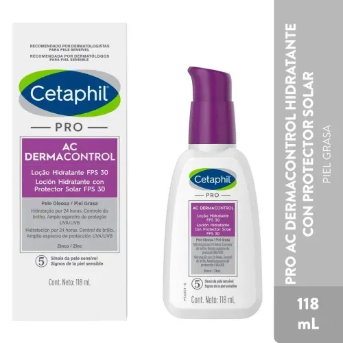 Loción Hidratante Facial Cetaphil Pro Ac Dermacontrol Con Fps 30 Frasco X 118 Ml