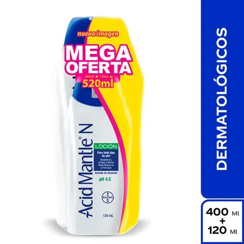 Acid Mantle Loción Frasco X 400Ml + Frasco X 120Ml Precio Especial Bayer