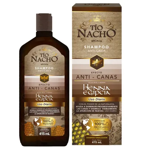 Shampoo Tío Nacho Anti-Canas Henna 415 Ml Genomma