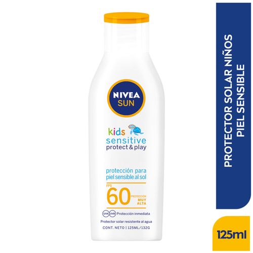 Protector Solar Nivea Sun Kids Piel Sensible Factor Spf 60 Frasco X 125Ml Bdf