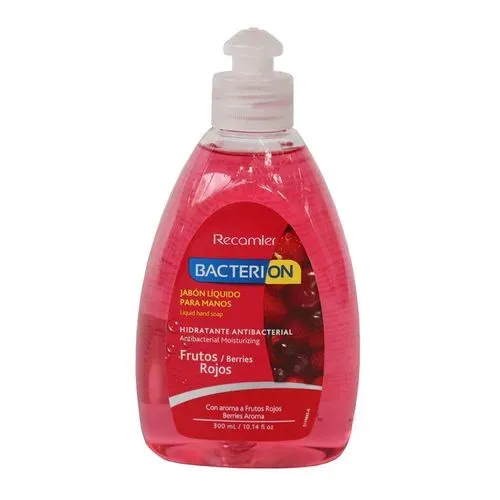 Jabón Líquido Antibacterial Bacterion Frutos Rojos Frasco X 300 Ml Recamier
