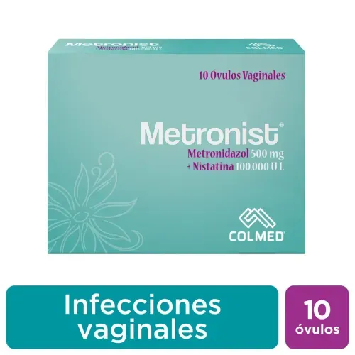 Metronist Metronidazol 500 Mg Nistatina 100.000 Ui 1 Caja X 10 Óvulos Colmed