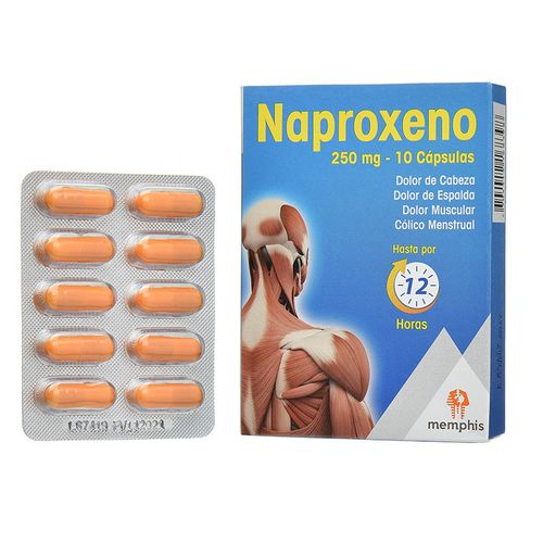 Naproxeno 250 Mg Caja X 10 Cápsulas Memphis
