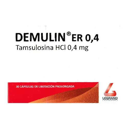Demulin Er Tamsulosina Clorhidrato 0.4 Caja X 30 Cápsulas Legran