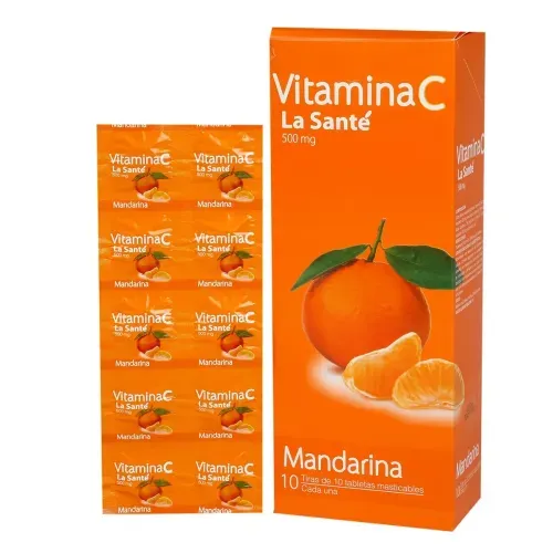 Vitamina C 500 Mg Mandarin Caja X 100 Tabletas La Santé