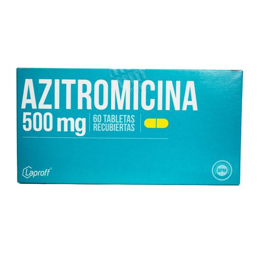 Azitromicina 500 Mg Tabletas Recubiertas Caja X 60 Tabletas Laproff
