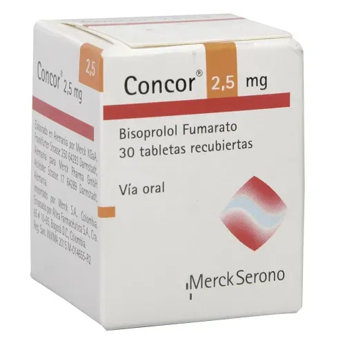 Concor Bisoprolol Fumarato 2.5 Mg Caja X 30 Tabletas Merck