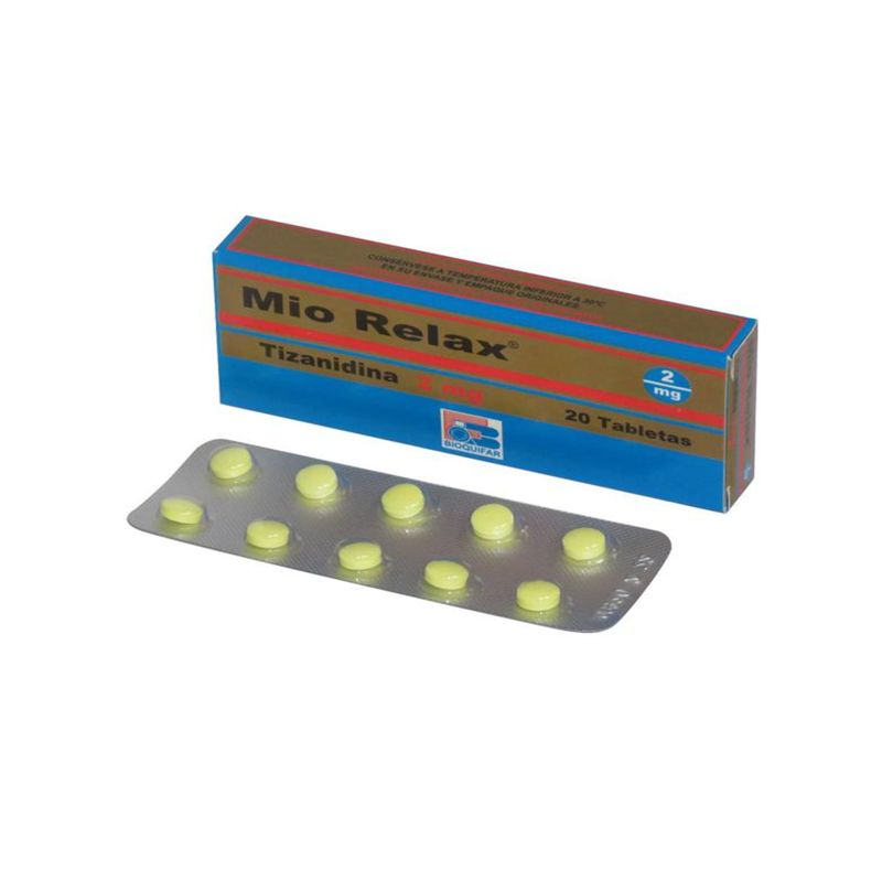 Mio Relax Tizanidina 2 mg 20 Tabletas