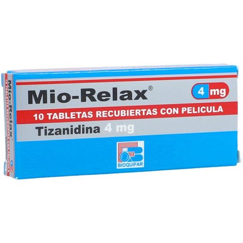 Mio Relax Tizanidina 4 Mg Caja X 10 Tabletas Bioquifar