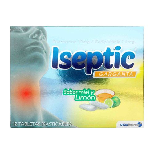 Iseptic Garganta Sabor Miel Limón Caja X 12 Tabletas Coaspharma
