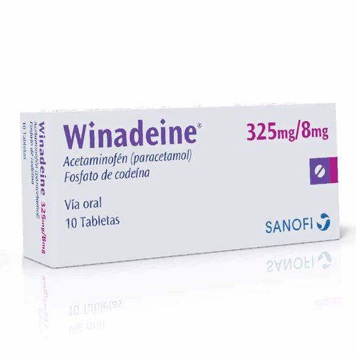Winadeine Acetaminofén Codeína Fosfato 325 Mg/8 Caja X 10 Tabletas Eurofarma