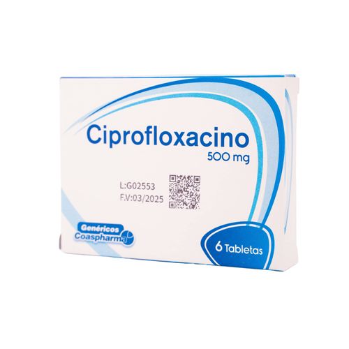 Ciprofloxacino 500 Mg Caja X 6 Tabletas Coaspharma