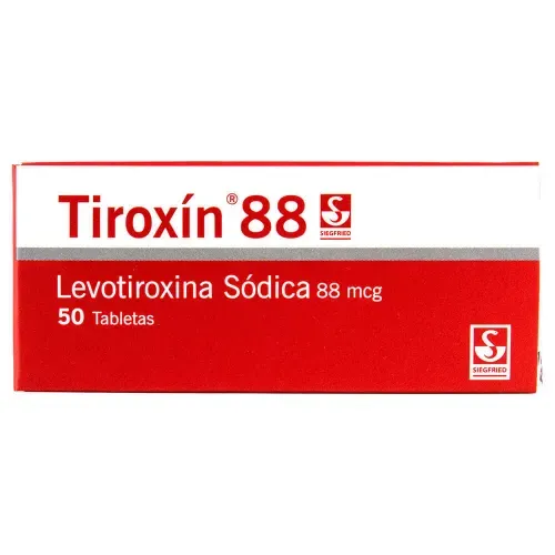Tiroxin Levotiroxina 0.88 Mcg Caja X 50 Tabletas Siegfried