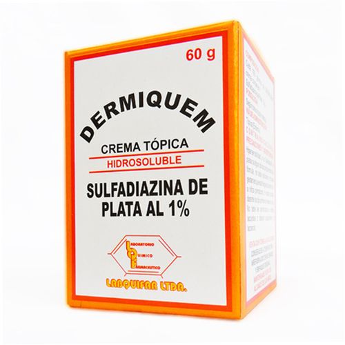 Dermiquem Sulfadiazina Plata Crema Tópica 1% Frasco X 60 Gr Labquifar