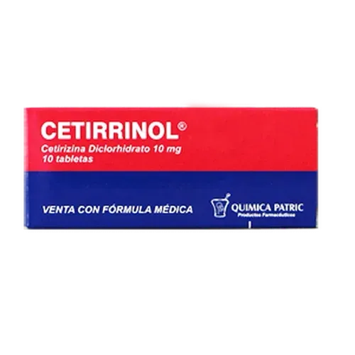 Cetirrinol Cetirizina Diclorhidrato 10 Mg Caja X 10 Tabletas Quimica Patric