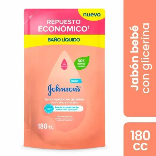 Baño Líquido Johnson's Baby Glicerina Sobre x 180 ml