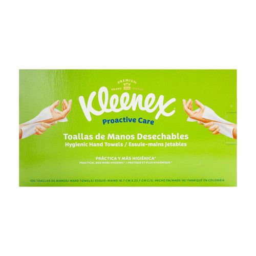Toalla De Manos Kleenex Proactive Care Caja X100 Unidades