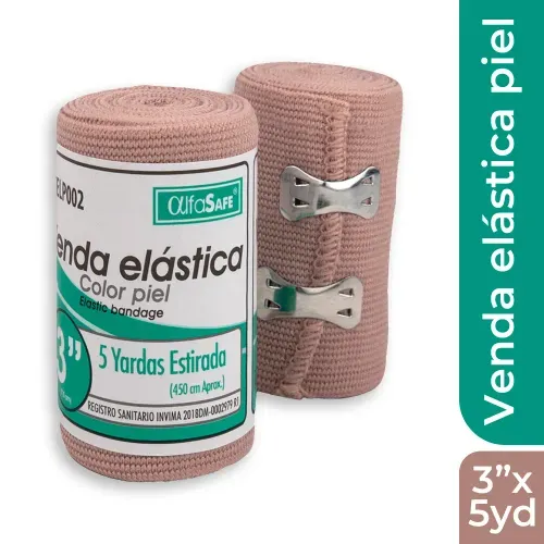 Venda Elástica Color Piel 3X5 Yardas Alfa