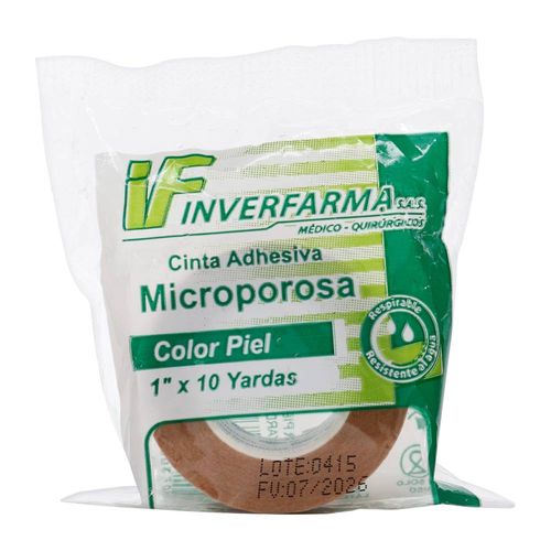 Cinta Microporosa Piel 1X10 Yardas X 1 Inverfarma