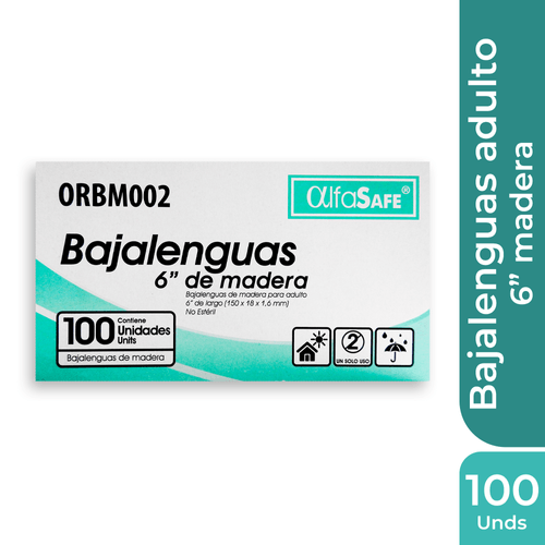 Bajalenguas Madera Caja X 100 Unidad Alfa