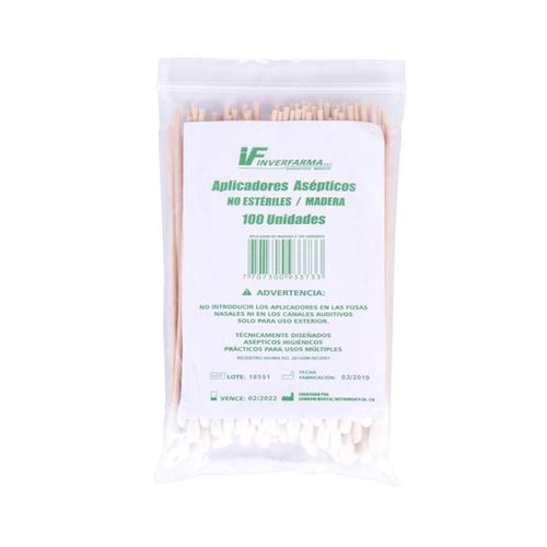 Aplicadores Madera Paquete 100 Unidad Inverfarma