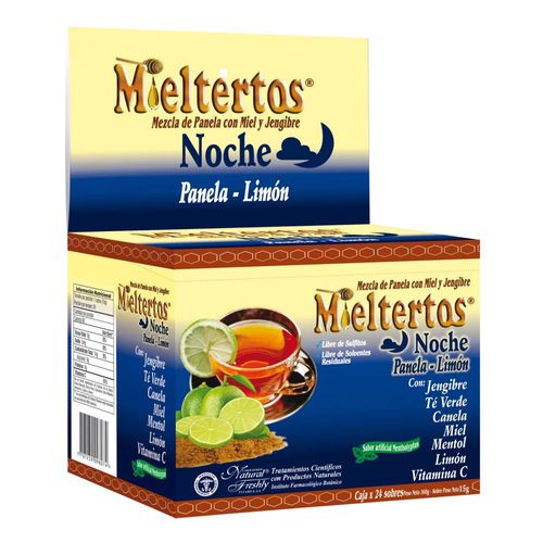 Mieltertos Gripa Noche Panela Limón Caja X 24 Sobres Natural Freslhy