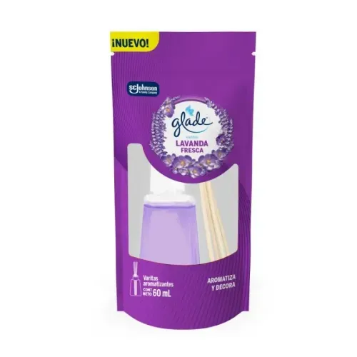 Ambientador Glade Varitas Scented Oil Lavanda Fresca x 60 ml