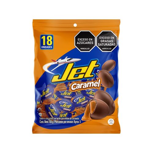 Chocolatina Jet Caramels Bolsa x 18 Unidades de 6 g