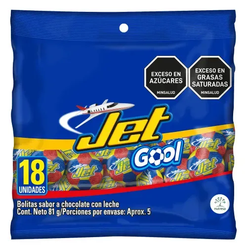 Chocolatina Jet Gool Baloncitos Bolsa x 18 Und de 4.5 g