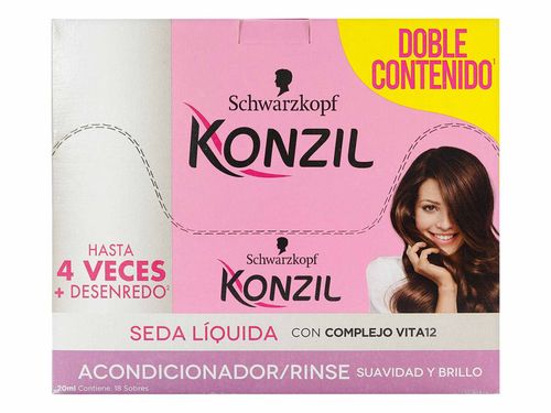 Acondicionador Konzil Seda Líquida Caja X 18 Sobres 20 Ml Henkel