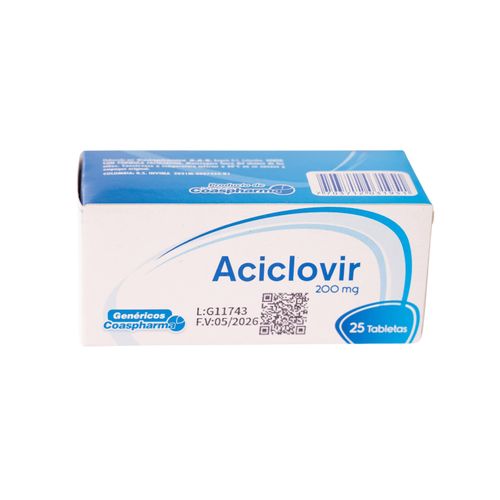 Aciclovir 200 Mg Caja X 25 Tabletas Coaspharma