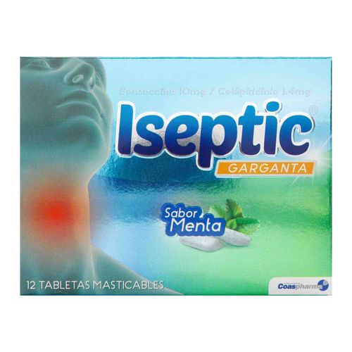 Iseptic Garganta Sabor Menta Caja X 12 Tabletas Coaspharma
