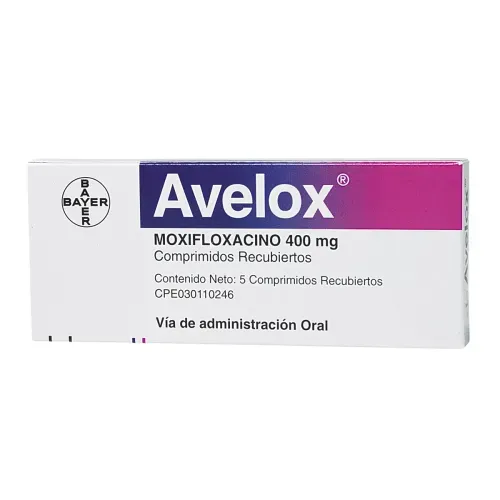 Avelox Moxifloxacino 400 Mg Caja X 5 Comprimidos Bayer
