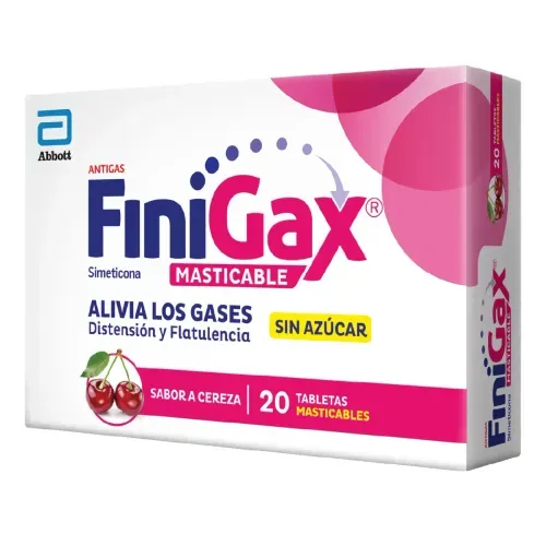 Finigax Simeticona 125 Mg Cereza 125 Mg Caja X 20 Tabletas Masticable Lafrancol