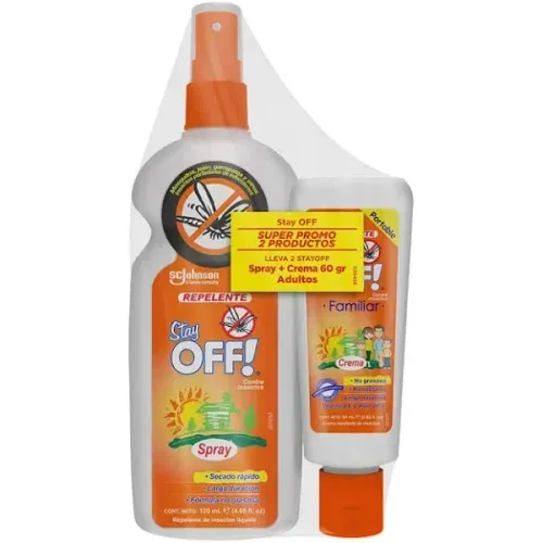 Repelente Stay Off Spray Adulto Frasco X 120 Ml + Crema Johnson