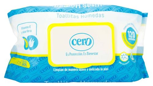 Toallitas Húmedas Cero Paquete 120 Und