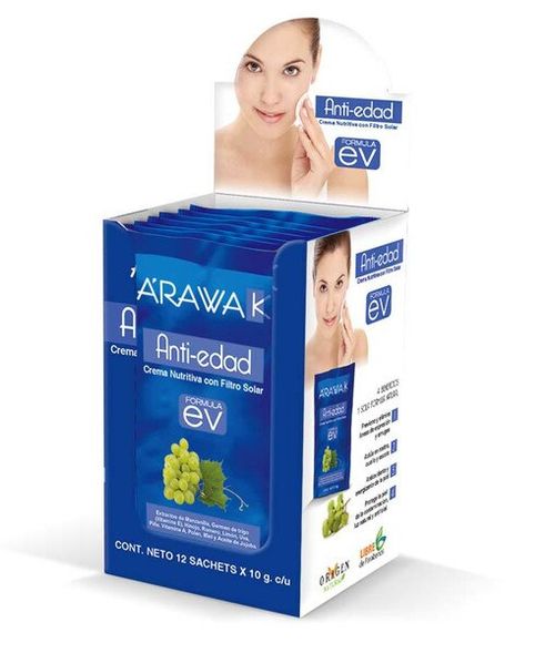Crema Facial Arawak Antiedad Caja X 12 Sobres