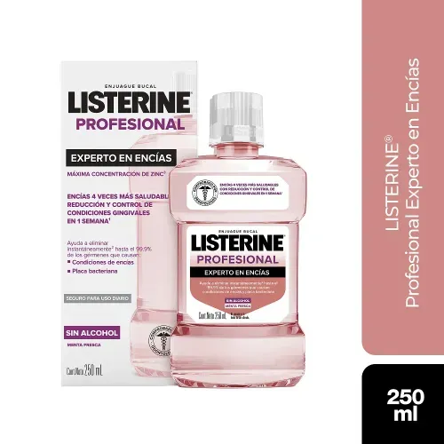 Enjuague Bucal Listerine Profesional Experto en Encías x 250 ml