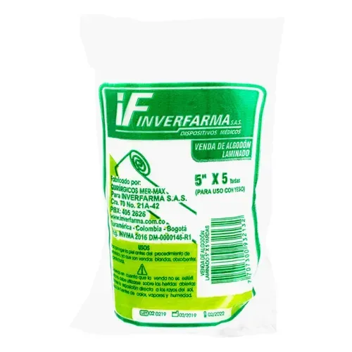 Venda Algodón Laminado 5X5 Yardas Inverfarma