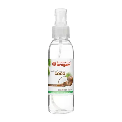 Aceite Corporal de Coco Frasco 120 mL Drogam