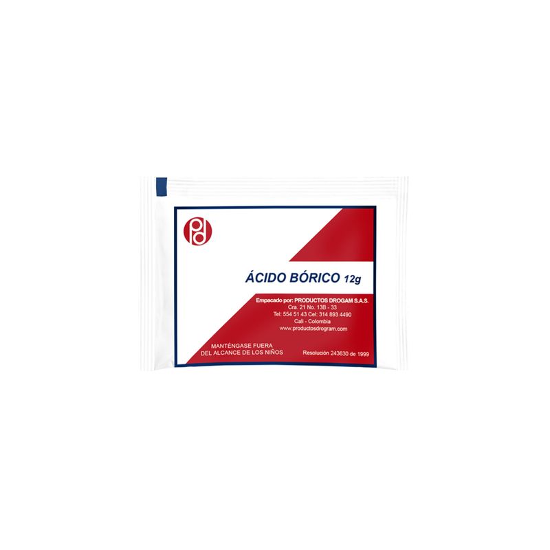 Ácido Bórico Sachet 12 g Paquete 24 Drogam