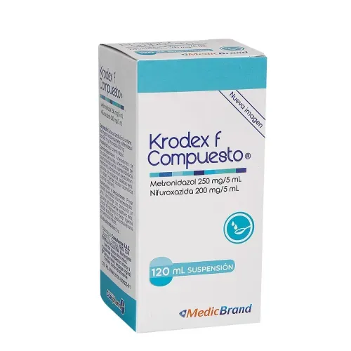 Krodex F Composition Metronidazol 5 Gr Nifuroxazida 4 Gr Frasco X 120 Ml Suspensión Coaspharma